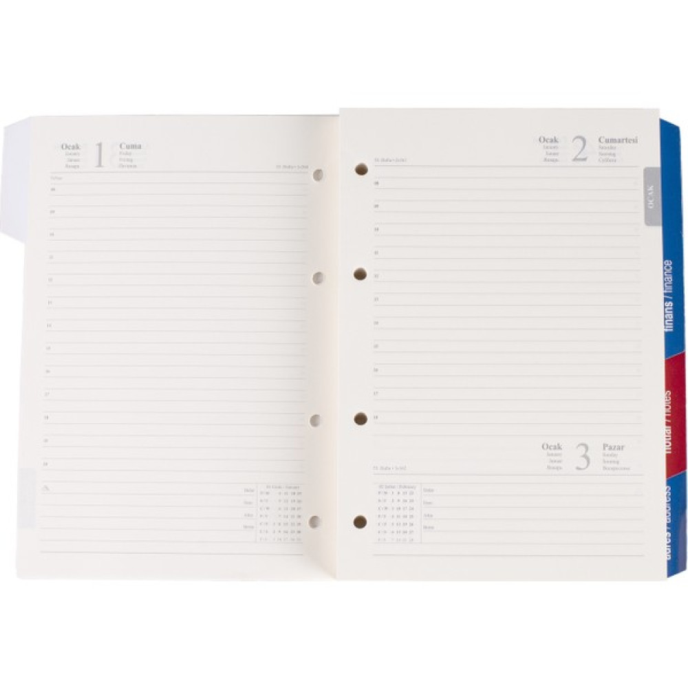 2K 2024 Ajanda Organizer Yedeği 4 Delikli Günlük Çizgili Tarihli Ajanda 15x21 cm YDK1 Ajanda Fiyatı