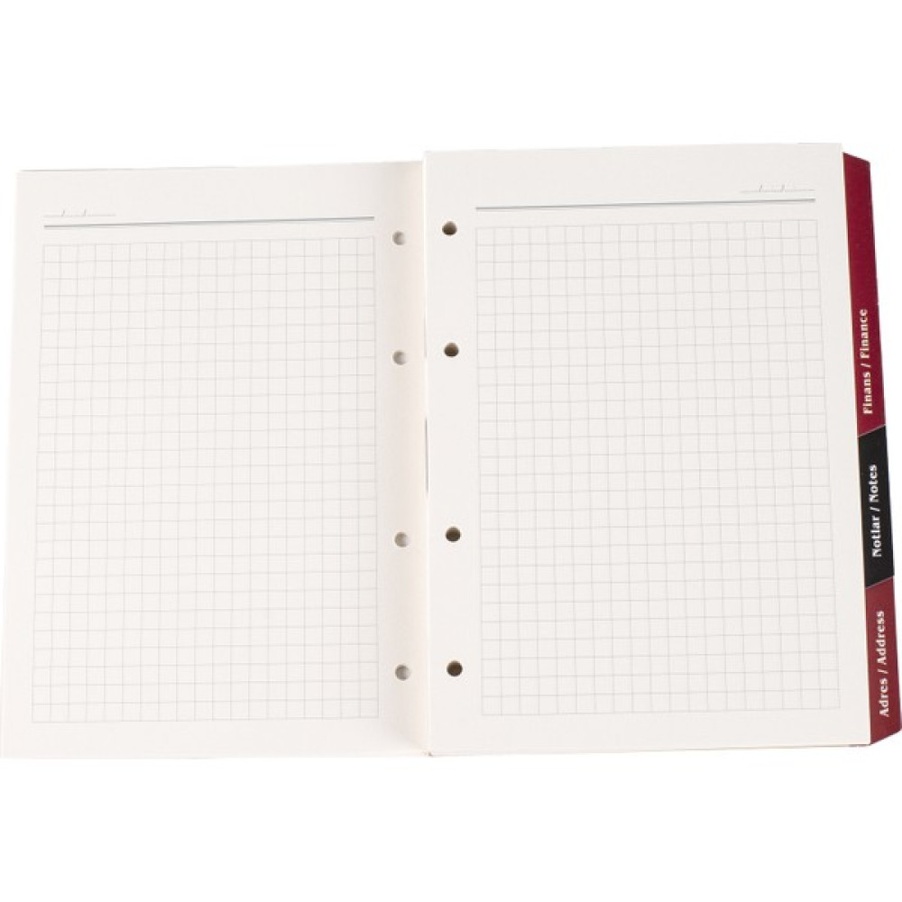 2K 4 Delikli Kareli Tarihsiz Organizer Yedeği 15 x 21 cm Ajanda Fiyatı