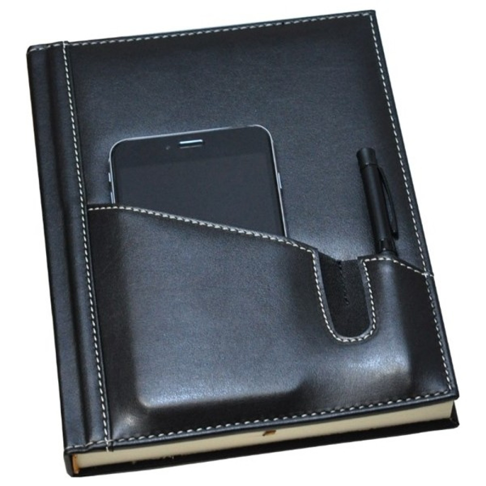 2K Deri Kapak Defter Ajanda Tarihsiz Çizgili 17 x 24 cm - Siyah Defter Fiyatı