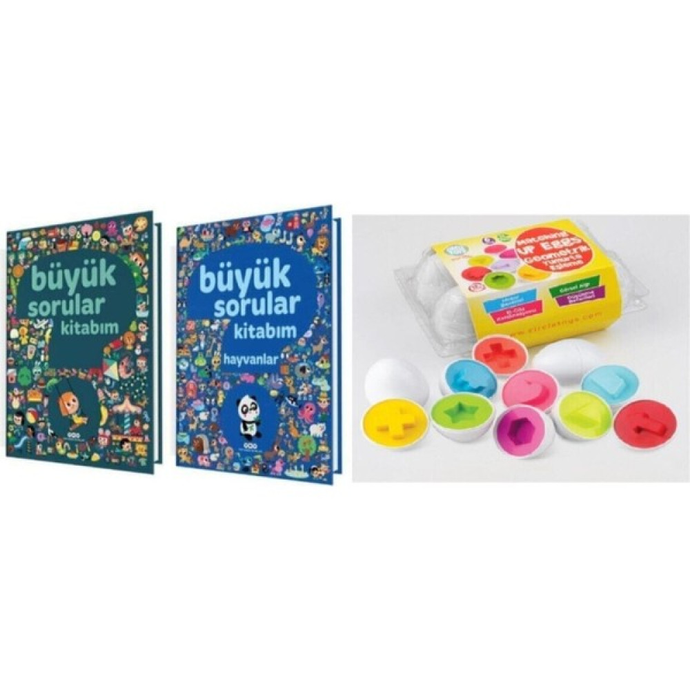 2'li Büyük Sorular Set ve 6'lı Yumurta Eşleme Oyunu Okul Öncesi Eğitici & Öğretici Kitaplar Fiyatı