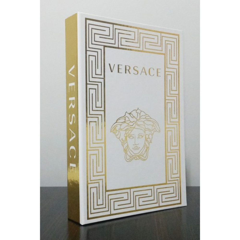 2'li Dekoratif Kitap Kutu Görünümlü Versace Yaldız & Dior Beyaz Gül Temalı Eşya Saklama Kutusu Fiyatı