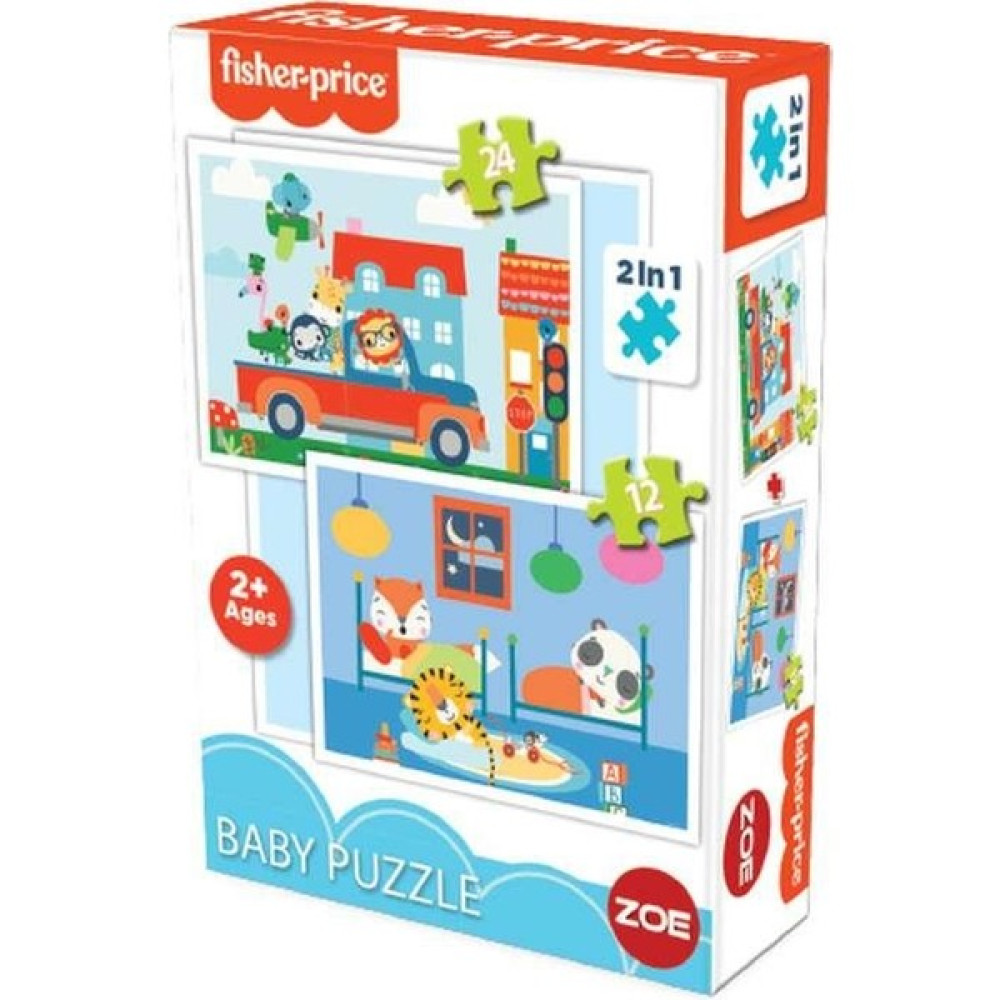 2'li Fırsat Fisher Price Araç Süren Hayvanlar ve Uyuyan Hayvanlar Yapboz 2 In 1 Eğitici Oyuncak Fiyatı