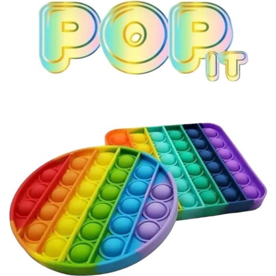 2'li Pop It Kare + Yuvarlak Gökkuşağı Duyusal Oyuncak Zihinsel Gelişim Stres Popit Oyun 2 Adet Anne Bebek Oyuncak Fiyatı