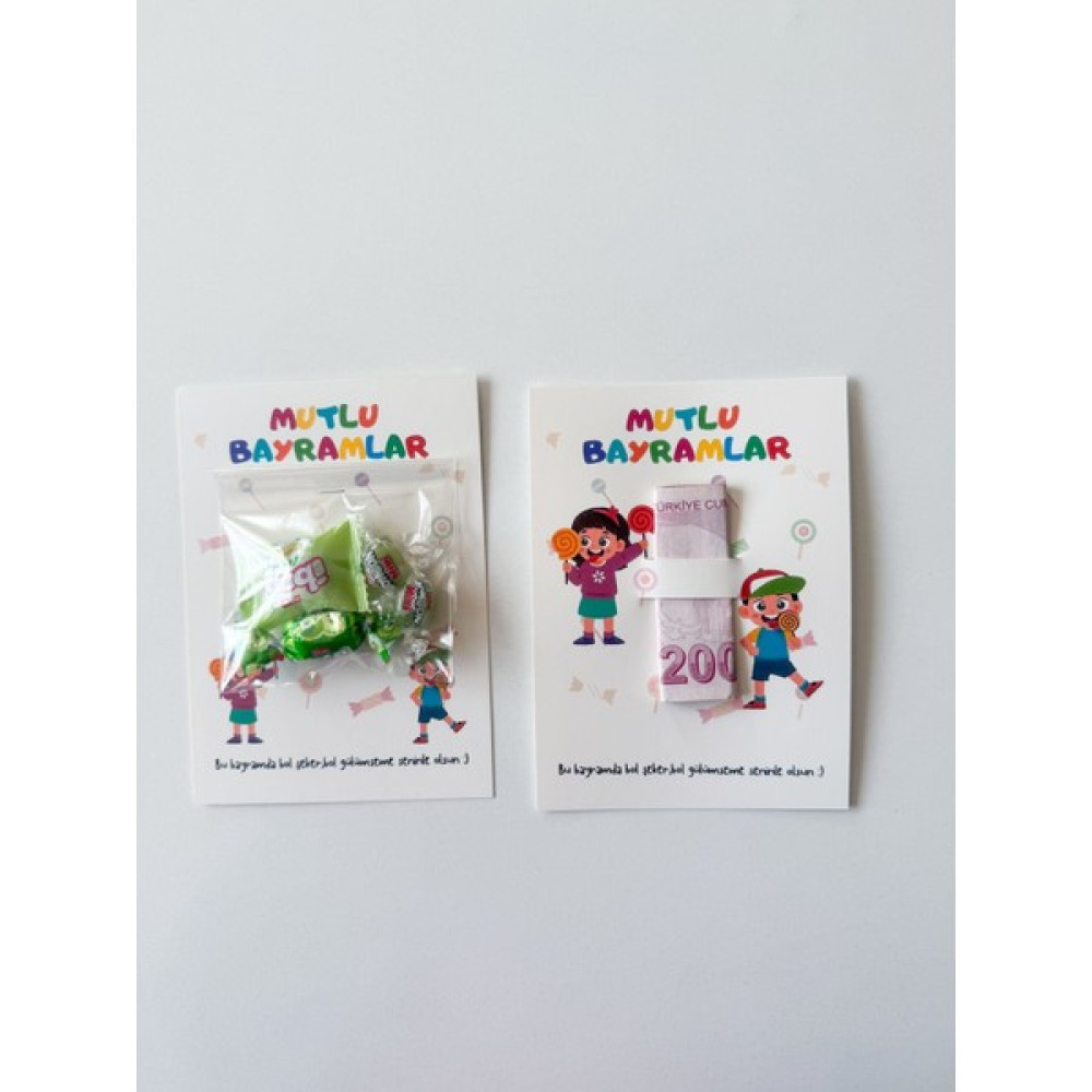 2li Set 10AR Adet Bayram Tebrik Kartı - Bayram Şekeri Kartı - Ramazan Bayramı Model 1 - Çok Renkli Defter & Kağıt Ürünleri Fiyatı