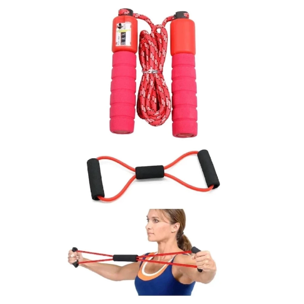 2'Li Set Antrenman Sayaçlı Sünger Saplı Atlama Ipi Pilates Egzersiz Direnç Lastiği Direnç Lastiği Fiyatı