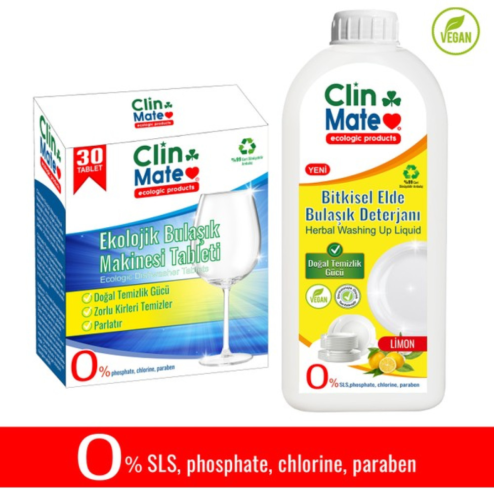 2'li Set Ekolojik Bulaşıl Tableti 30 Yk + Bitkisel Elde Bulaşık Deterjanı Limon 750 ml Bulaşık Yıkama Fiyatı