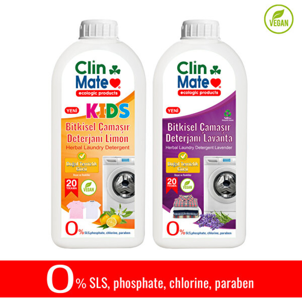 2'li Set Kids Bitkisel Çocuk Çamaşır Deterjanı Limon - Çamaşır Deterjanı Lavanta 750 ml 40 Yk - 1,5 lt Çamaşır Yıkama Fiyatı