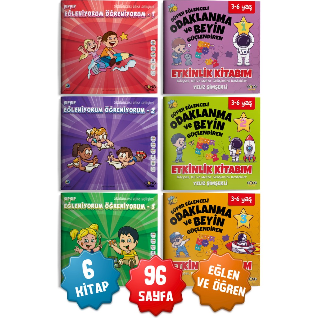 2li Set Şıp Şıp Eğleniyorum Öğreniyorum ve Odaklanma ve Beyin Güçlendiren 6'lı Çocuk Kitap Seti Diğer Fiyatı