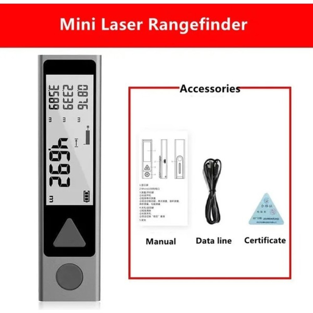 2Liyao 40 M Mini Lazer Mesafe Ölçer Lazer Uzaklık Ölçer Trena Lazer Ölçüm Bandı El Metre Lazer USB Şarj Ev Geliştirme Araçları (Yurt Dışından) Nalburiye & Hırdavat Fiyatı