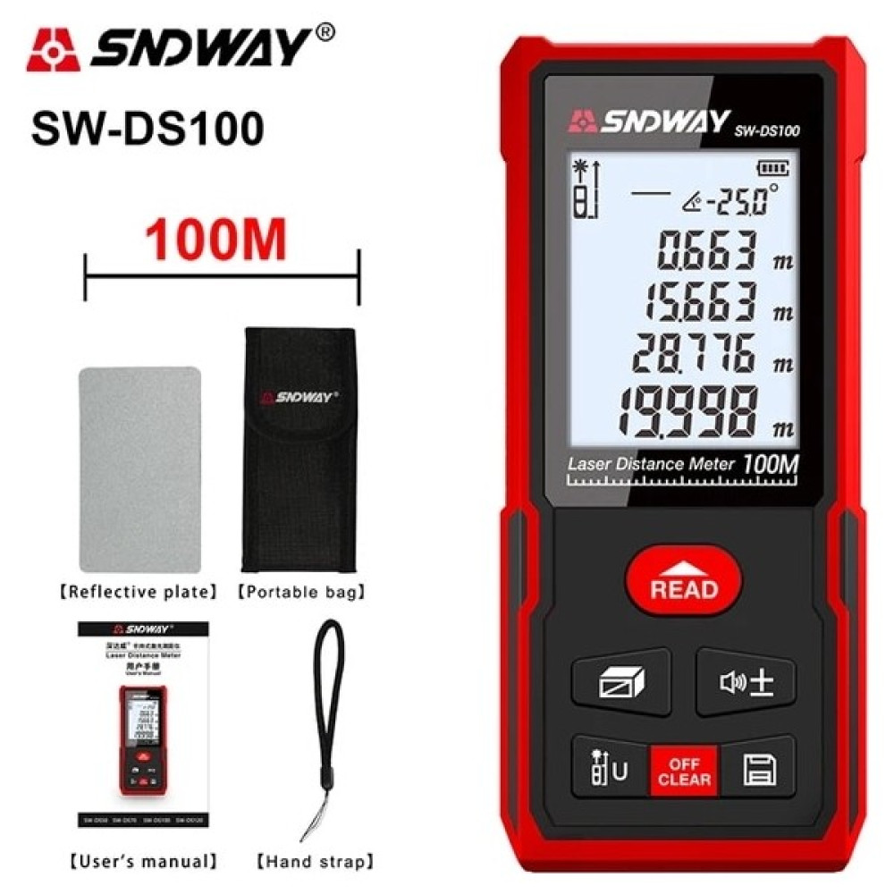 2Liyao SW-DS100 100 Metre Sndway Lazer Metre Dijital Mesafe Bulucu Mezura Ölçüm Inşaat Ruleti 50/80/120 M Lazer Uzaklık Ölçer Mesafe Ölçer (Yurt Dı... Nalburiye & Hırdavat Fiyatı