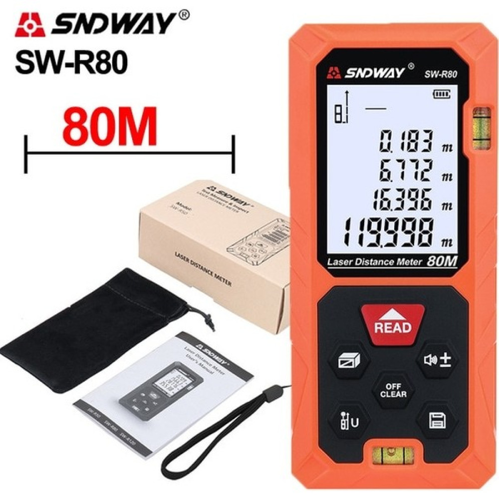 2Liyao SW-R80 80 Metre Sndway Lazer Metre Dijital Mesafe Bulucu Ölçüm Mezura Inşaat Ruleti 50/80/120 M Lazer Uzaklık Ölçer Mesafe Ölçer (Yurt Dışın... Nalburiye & Hırdavat Fiyatı
