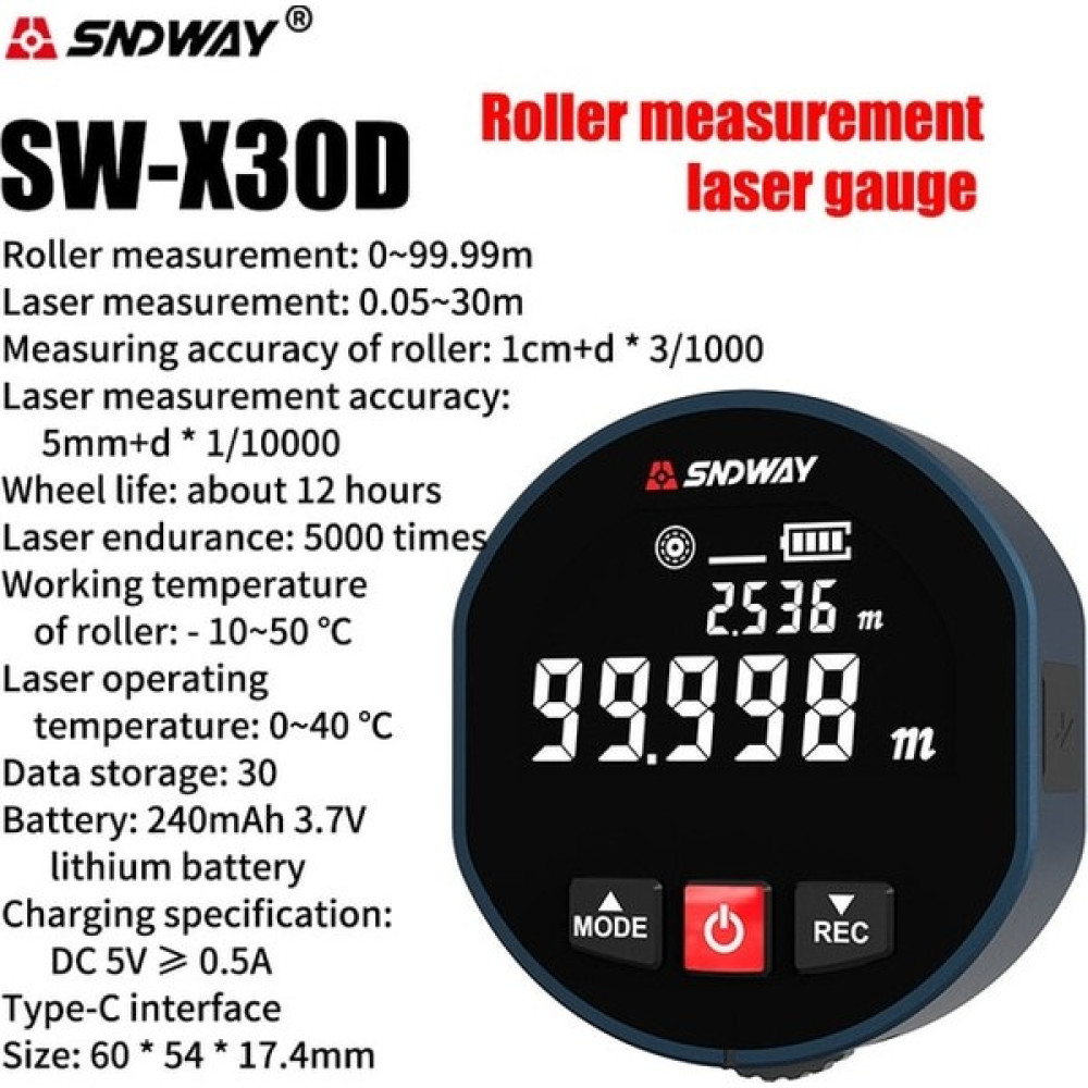 2Liyao SW-X30D Rulo Lazer Sndway Rulo Lazer Mesafe Ölçer SW-X30A SW-X30D Lazer ve Rulo Çift Modlu Elektronik Cetvel Lazer Mesafe Ölçer Lazer Şerit ... Nalburiye & Hırdavat Fiyatı