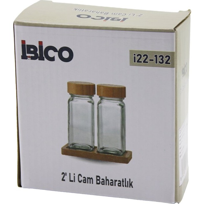 2pcs Bambu Kapaklı Cam Tuzluk - Biberlik - Baharatlık 120ML (2818) - Renkli - 14 ml Tuz, Şeker, Baharat Fiyatı