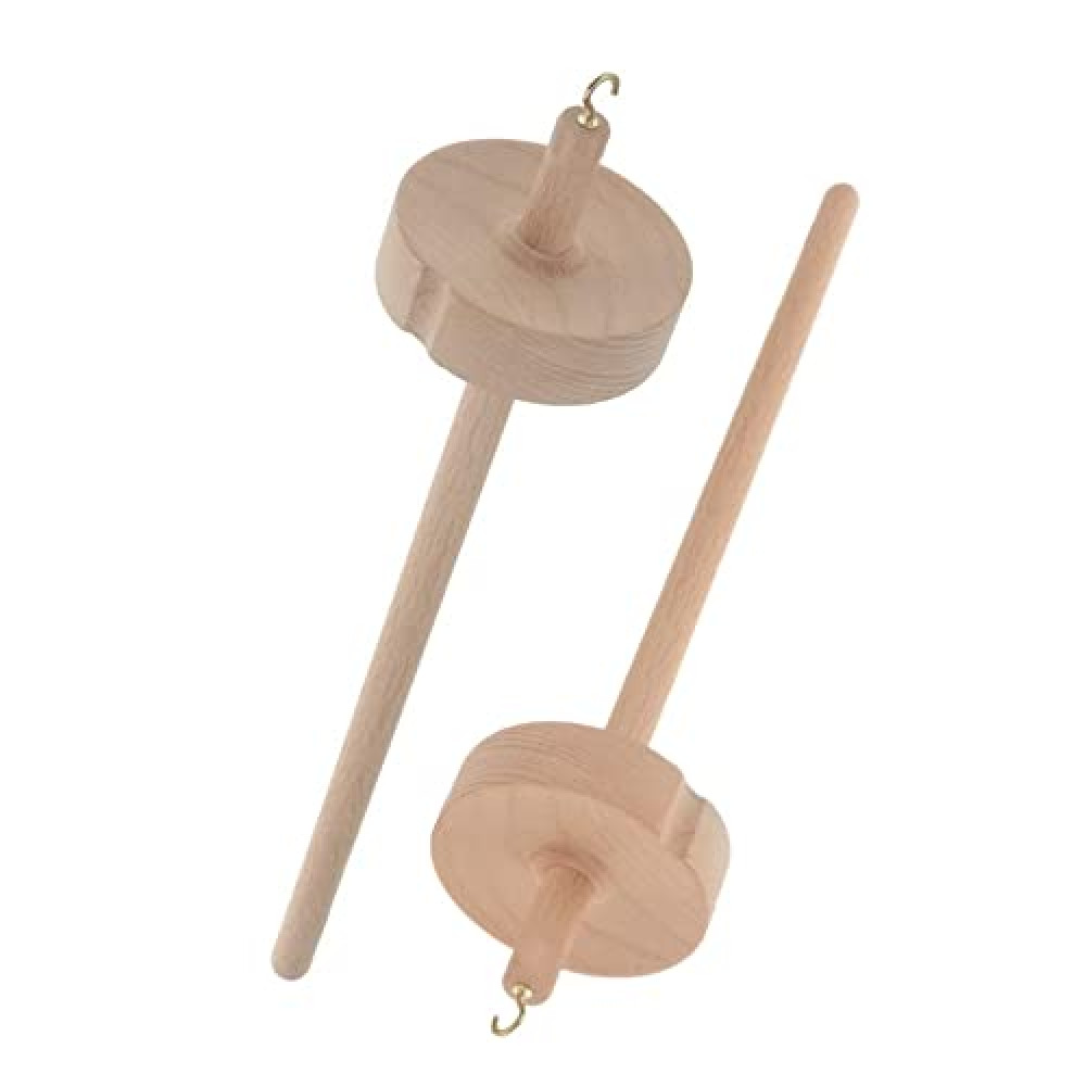 2pcs Drop Spindle Yarn Hand Spindle Wooden Weaving Spindle Whorl Yarn Spin Tool for Beginners DIY Spinning Crafts Supply