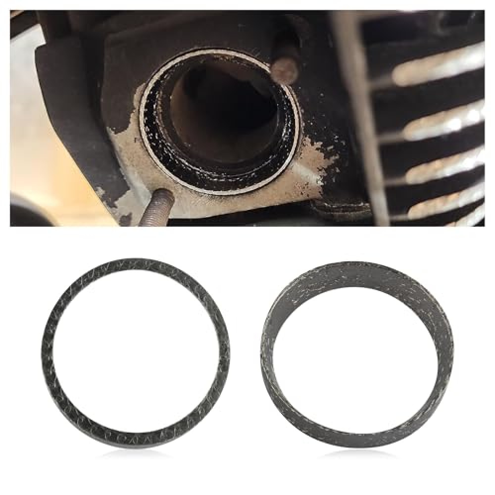 2PCS Exhaust Gasket for Motorcycle Exhaust Pipe,Wire and Graphite Exhaust Flange Gasket&Donut Gasket,Motorcycle Accessories Compatible with Harley Davidson Manufactured After 1984