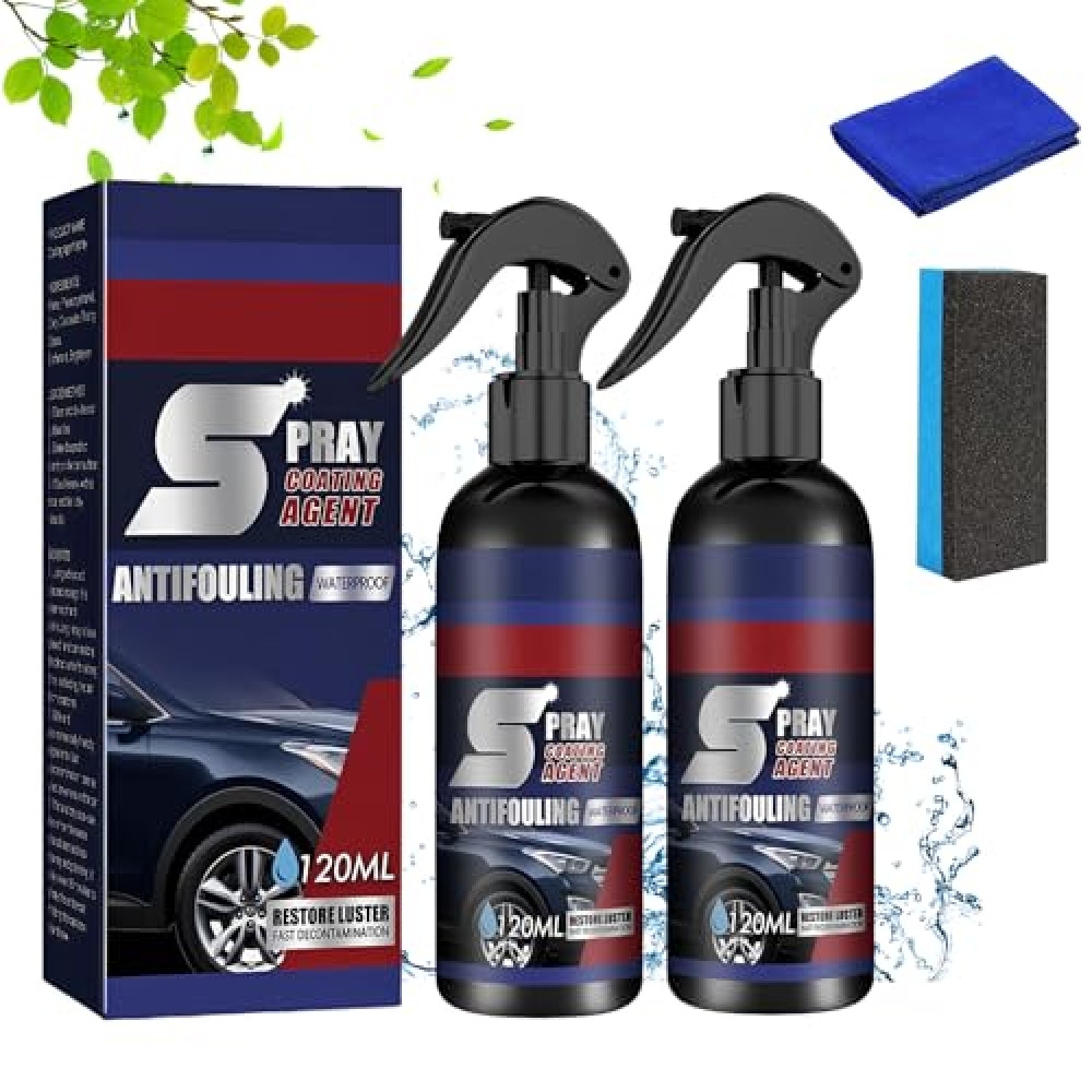 2PCS New 3 in 1 Ceramic Car Coating Spray,Multi-Functional Coating Renewal Agent,Rayhong Spray Coating Agent,Fast-Acting Coating Spray, Waterless Wash, Nanotechnology