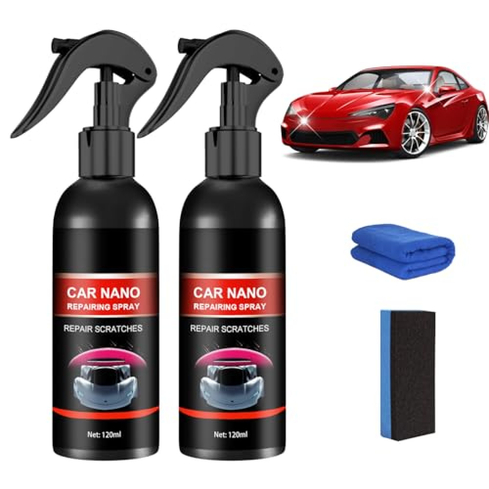 2Pcs Nurafix Nano Car Spray,Nurafix Scratch Remover,Nurafix Scratch Fix,Nurafix Spray for Cars,Nurafix Car Repair Spray,Nurafix Car Scratch Spray,Fast Repair Scratches Repairing Polish Spray(2*120ml)