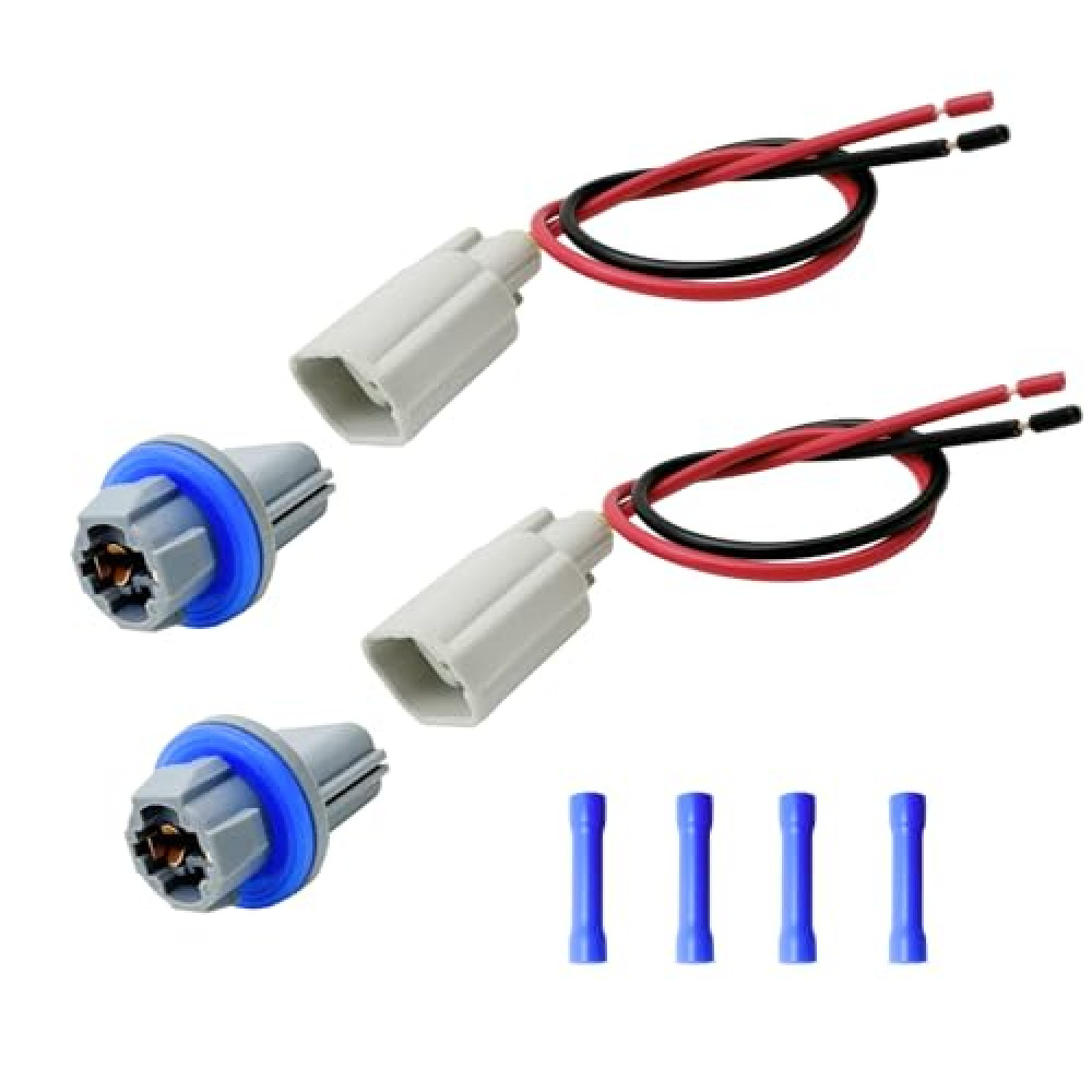 2Pcs Rear License Plate Lights Connector Socket & Plug Harness Kit Fit for Ford F-150 2004-2021 Fit for Ford Ranger 1998-2011 Fit for Explorer 2006-2010 License Lamp Replace F81Z-13411-AA AL8Z-13411-B