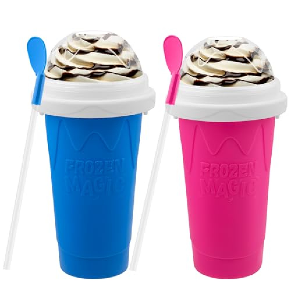 2PCS Slushie Maker Cup,DIY Magic Quick Frozen Smoothies Cup for Homemade Milk Shake Ice Cream Maker, Cooling Cup, Double Layer Squeeze Slushy Maker Cup,Birthday Funny Gifts for Friends &Family Ice Cream Maker Fiyatı
