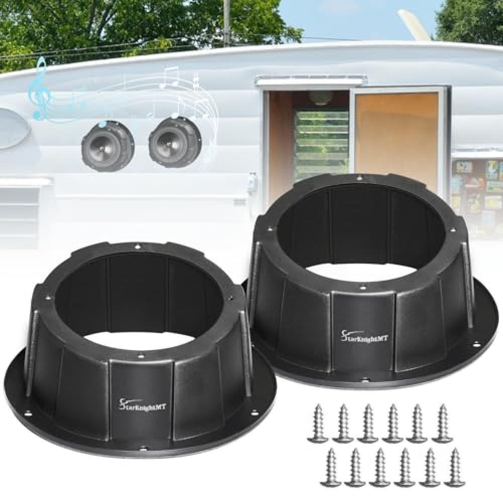 2PCS Speaker Pods for 6.5 Inch Speakers StarknightMT Universal Angled Surface Mount Speaker Boxes Enclosures for RVs, UTVs, Trunks, Boats, Golf Carts, ATVs, Doors, Pre-Drilled Holes
