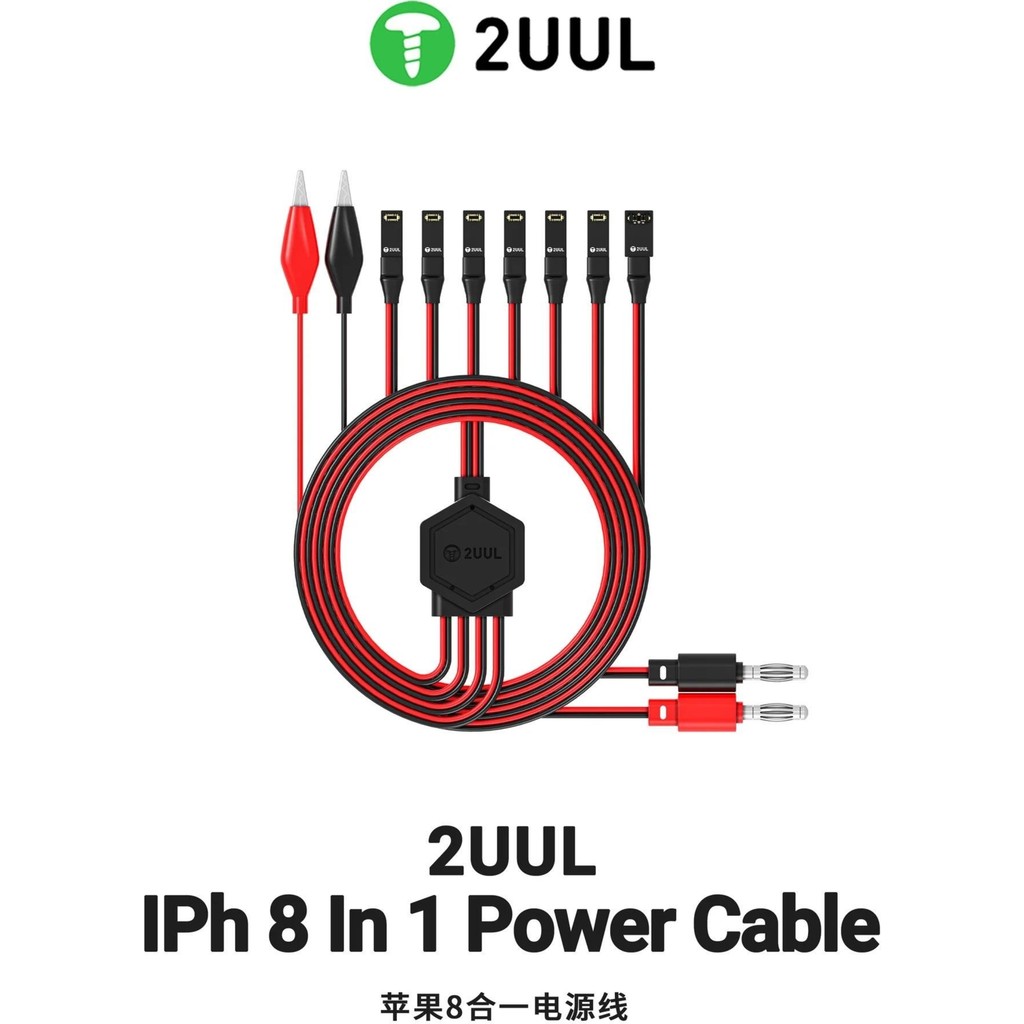 2uul PW01 iPhone 7-16 Pro Max Için Pil Güç Kaynağı Kontrol ve Aktivasyon Test Kablosu - Kırmızı - Siyah Cep Telefonu Fiyatı