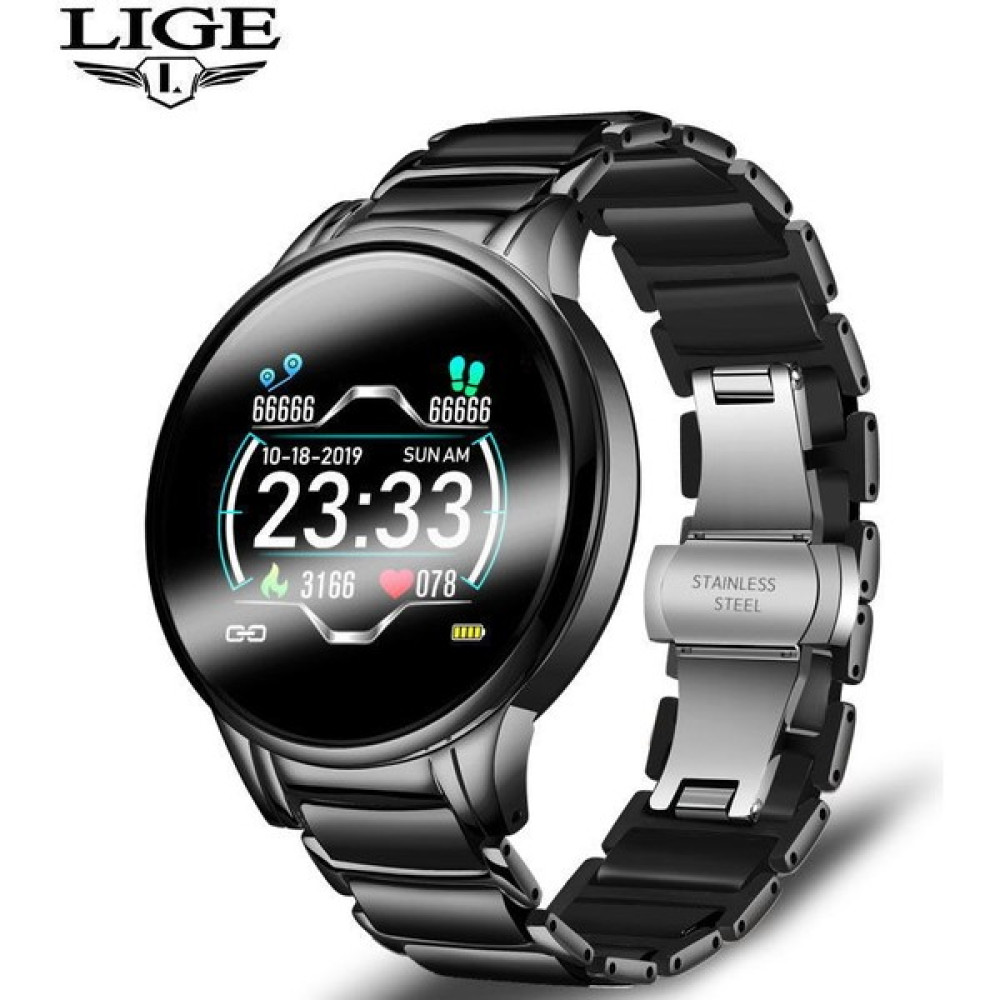 2xudc Çelik-Siyah Siyah Lige BW0156 Akıllı Saat Kadın Erkek Moda Su Geçirmez Spor Fitness Takipçisi Android Inteligente Seramik Kayış Akıllı Saatler Reloj (Yurt Dışından) - 36 mm - Renkli Oto Boyaları Fiyatı