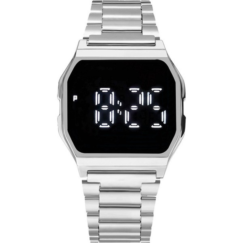 2xudc Kare Kabuk Gümüş Şerit LED Saat Kare Elektronik Erkek Kadın Dokunmatik Izle Sıcak Satış Metal Çelik Cam Alaşım Paslanmaz Çelik Moda Spor (Yur... Kol Saatleri Fiyatı