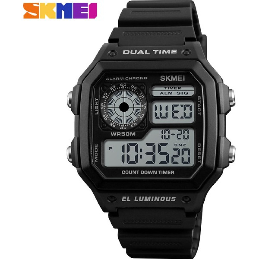 2xudc Siyah Dijital Saat Skmei 1299 Sıcak Satış Dijital Su Geçirmez Moda Açık Spor Çok Fonksiyonlu Akıllı Saat 2018 (Yurt Dışından) - 36 mm - Renkli Oto Boyaları Fiyatı