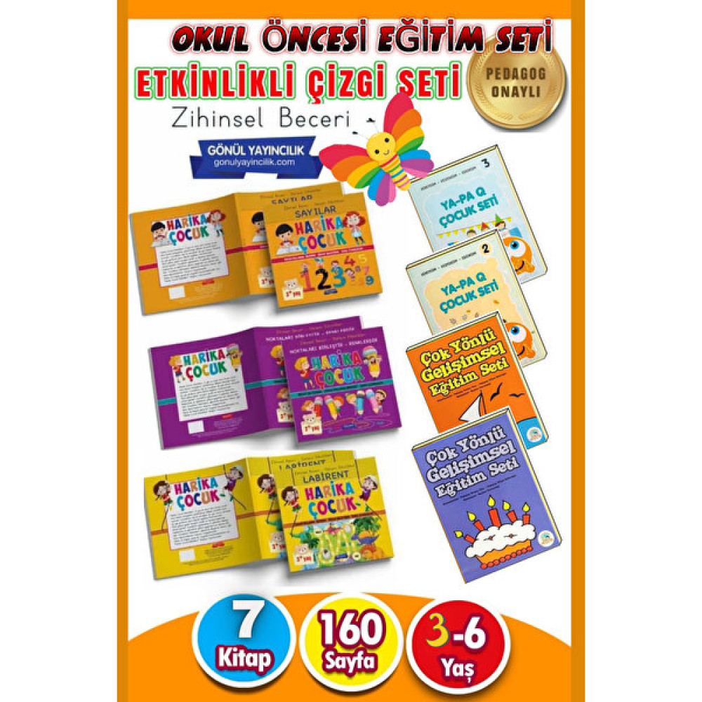 3-4-5 ve 6 Yaş Çizgi Çalışması Zihinsel Beceri Geliştirme Eğitim Seti 7 Kitap (Ciltli) Zihinsel Gelişim Kitapları Fiyatı