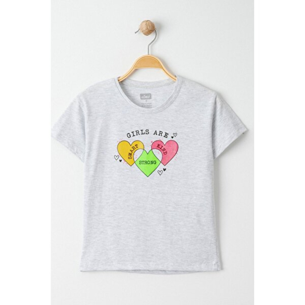 3-7 Yaş Baskılı Çocuk Tişört Gri - 624123.1576. Bebek T-shirt Fiyatı