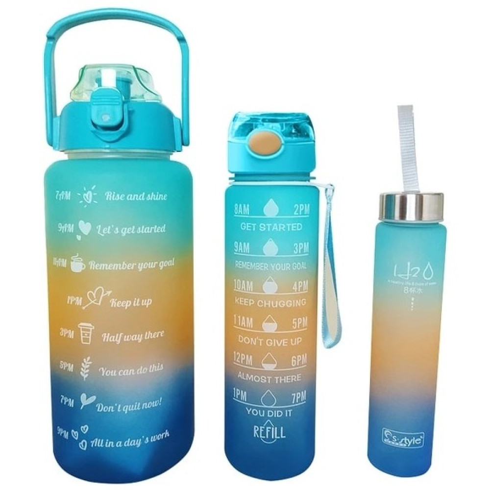3 Adet 2000ML-900ML-280ML 3 Adet Spor Su Şişesi Büyük Kapasiteli Okul Kız Şişeleri Çocuk Erkek Kadın Kamp Kupası Için Kawaii Sevimli Içme Bardağı (... Suluk Fiyatı