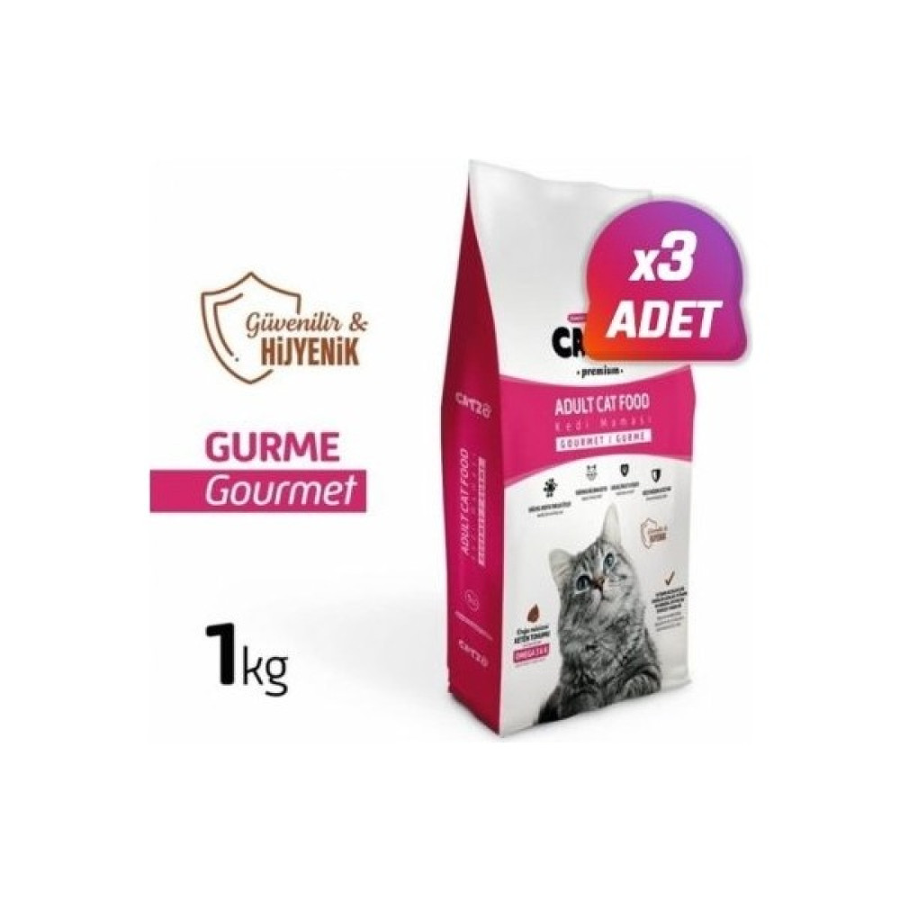 3 Adet - Catzo Premium Gourmet Renkli Taneli Yetişkin Kedi Maması 1 kg Evcil Hayvan Ürünleri Fiyatı