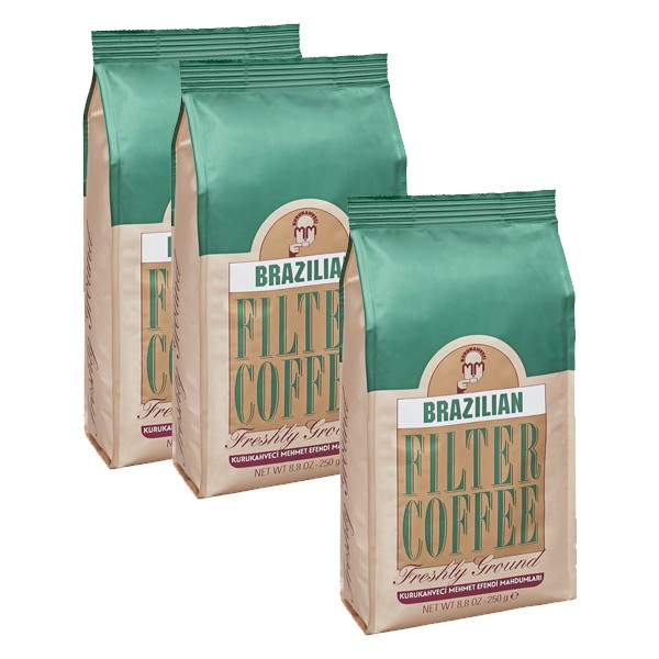 3 Adet Mehmet Efendi Brazilian Filter Coffee 250gr - V60 Kahve Fiyatı