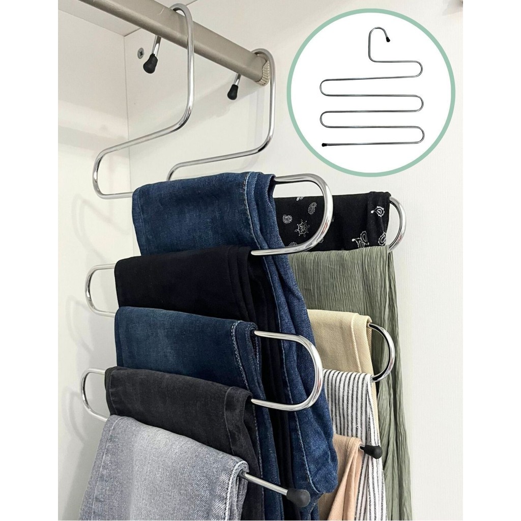 3 Adet Metal Dolap Içi Krom Askı 5 Katlı Paslanmaz Organizer Pantalon Eşarp Etek Askısı Giyim & İç Giyim Fiyatı