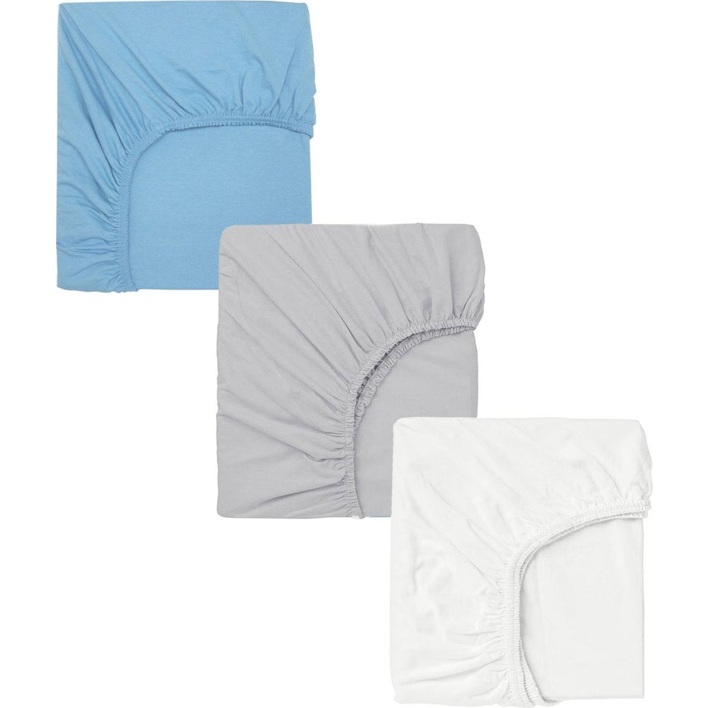 3 Adet Pamuklu ve Lastikli 60 x 120 x 15 cm Penye Bebek Çarşaf - 60 x 120 cm - Mavi Çarşaf Fiyatı