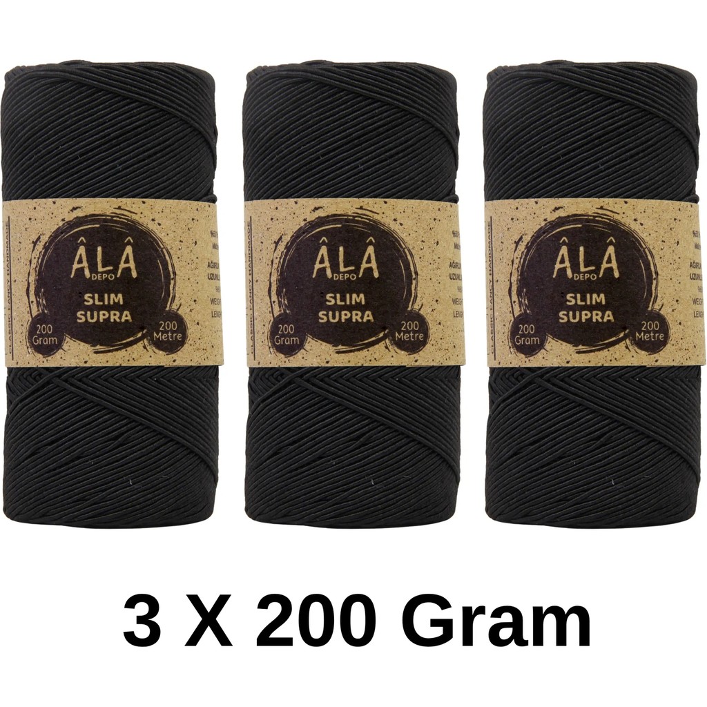 3 Adet Slim Supra Ip 200 Gram Mumlu Ip 3X200 Gram (Toplam 600 Gram) - Siyah Diğer Fiyatı