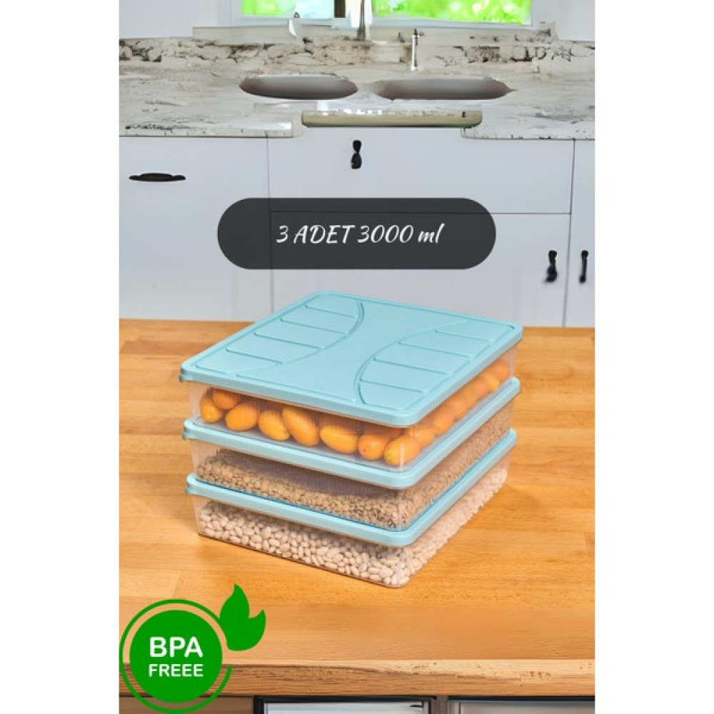 3 Adet Soft Kapak Saklama Kabı Dondurucu, Erzak, Gıda 3 Litre Su Yeşili - 3 lt Oto Boyaları Fiyatı