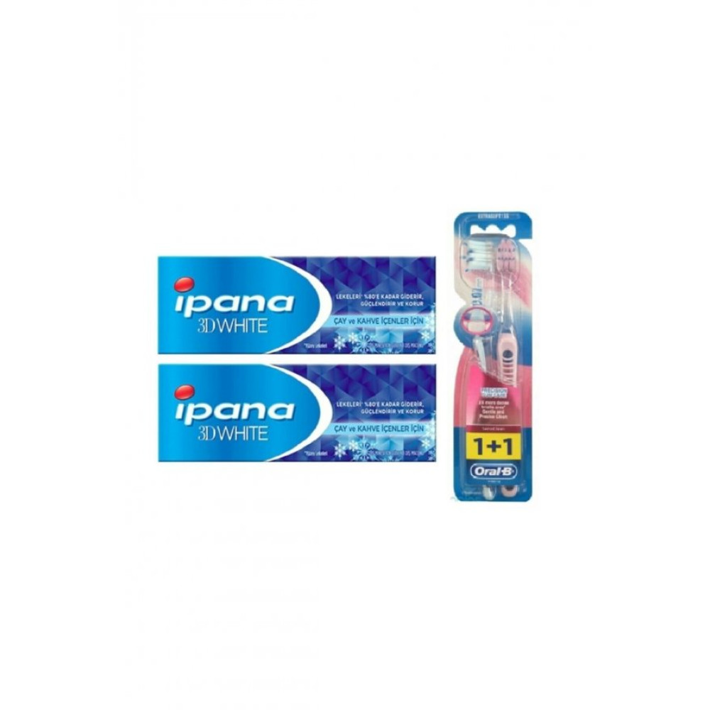 3 Boyutlu Beyazlik Cay Kahve Icen Dis Macunu 75Ml + Oral-B Dis Firca Ultrathin Exstra Yumusak 2Li Diş Macunları Fiyatı