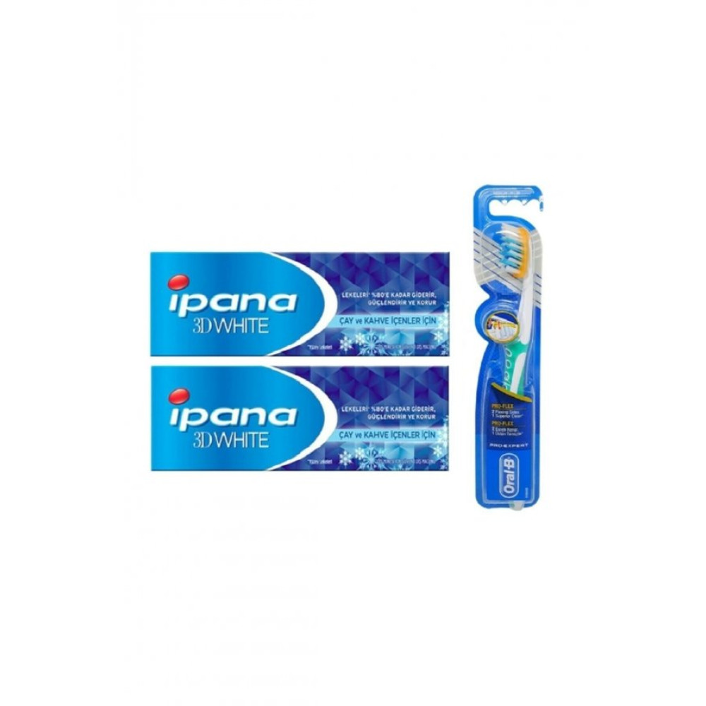 3 Boyutlu Beyazlik Cay Ve Kahve Icenler Ferahlik Dis Macunu 75 Ml + Oral-B Dis Fircasi Pro-Flex 2+1 Diş Macunları Fiyatı