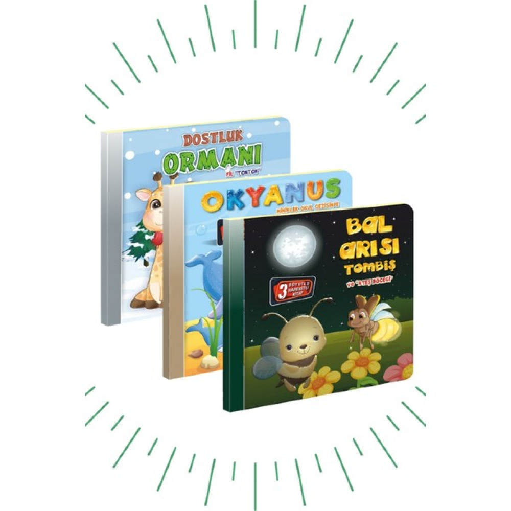 3 Boyutlu, Hareketli Kitaplar "3'lü Set" Pop-Up Kitaplar 2 Bal-Okyanus-Dostluk Oto Boyaları Fiyatı