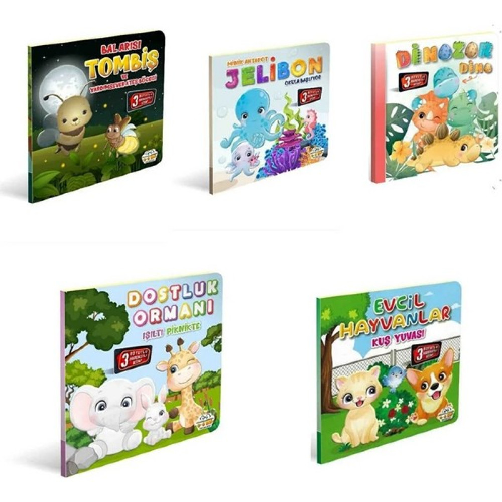 3 Boyutlu Hareketli Kitaplar 5'li Set Pop-Up Kitaplar Okul Öncesi Eğitici & Öğretici Kitaplar Fiyatı