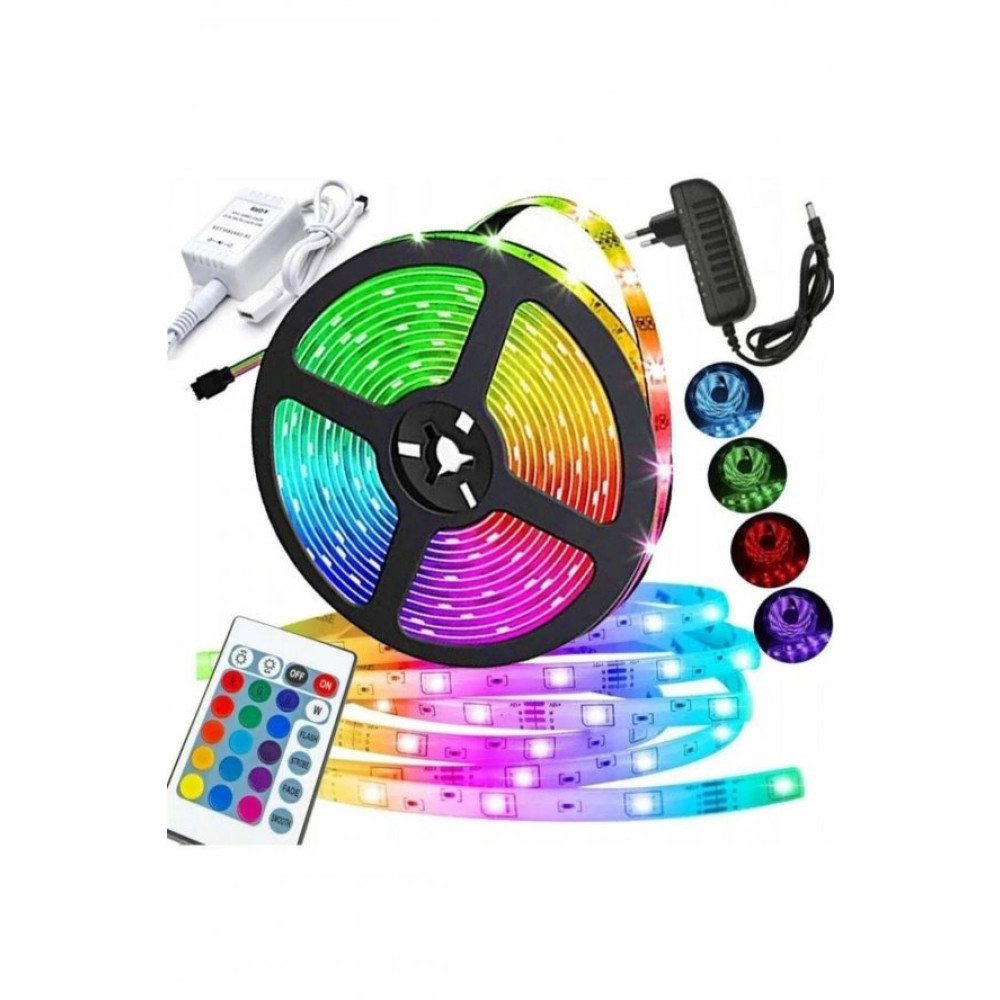 3 Cipli Rgb Serit Led Ic Ve Dis Mekan 5 Metre Set Tak Calistir 16 Renk Kumandali Adaptorlu Dış Mekan Aydınlatma Fiyatı