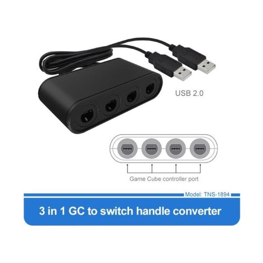 3 In 1 4 Port Gc Kolu Wiiu / Pc / Anahtarı Dönüştürücü Adaptörü Pc Oyunu Gamecube Gc Kontrol Cihazı Aksesuarları Gamepads | Gamepads - Siyah PS Vita Oyunları Fiyatı