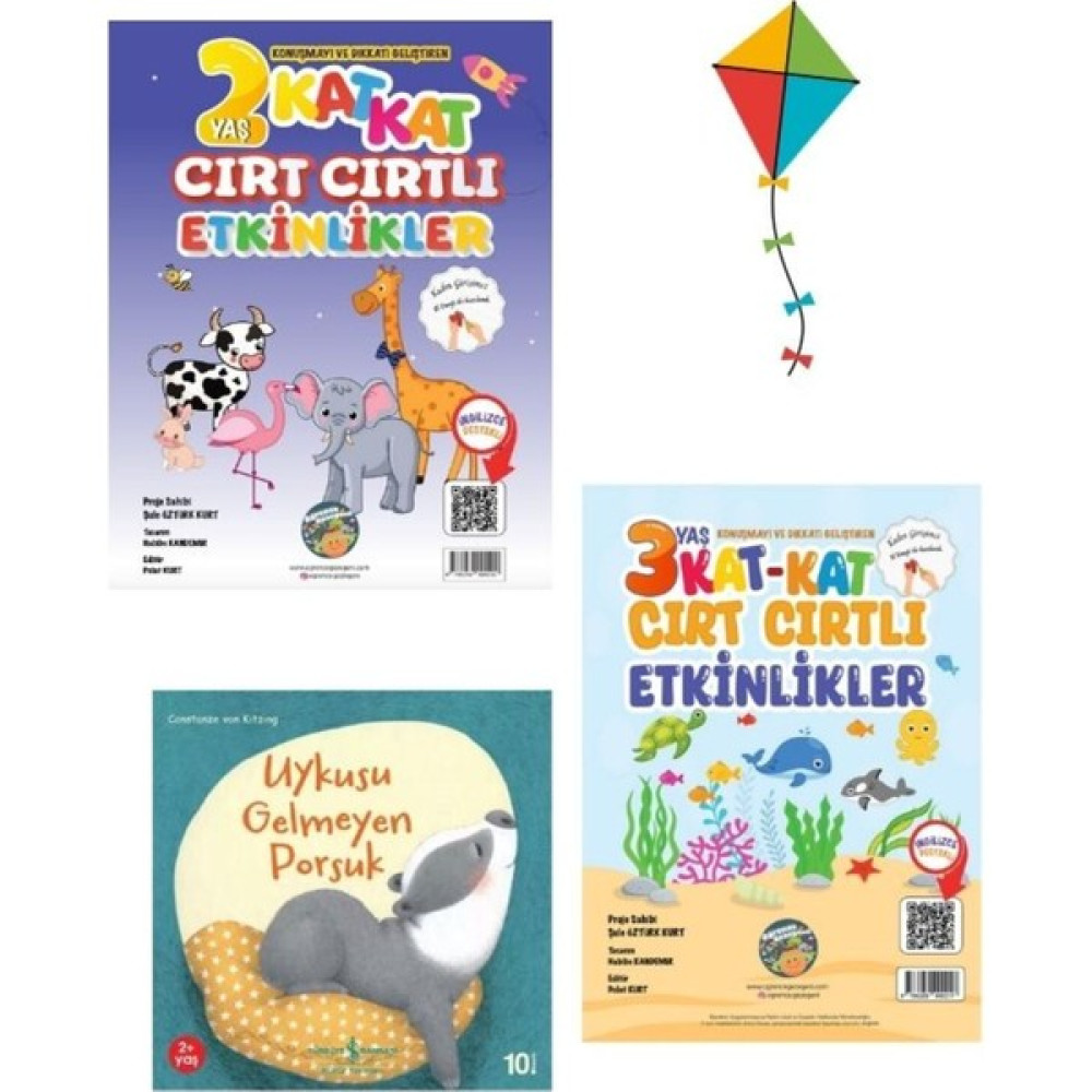3 Kitap Set- 2 Yaş 3 Yaş Cırt Cırtlı Etkinlikler ve Iş Kültür Uykusu Gelmeyen Porsuk Okul Öncesi Eğitici & Öğretici Kitaplar Fiyatı