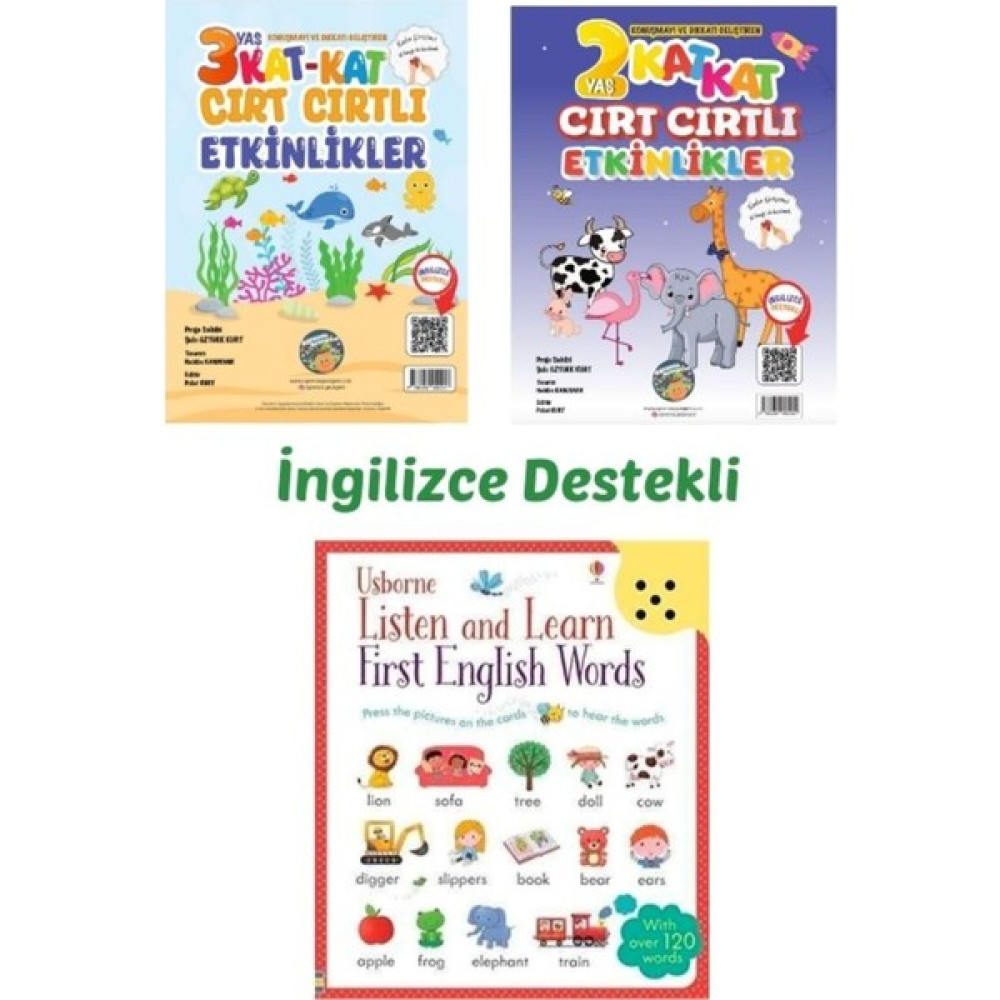3 Kitap - Usborne Listen And Learn ve Ingilizce Destekli- 2-3 Yaş Cırt Cırtlı Etkinlikler Okul Öncesi Eğitici & Öğretici Kitaplar Fiyatı