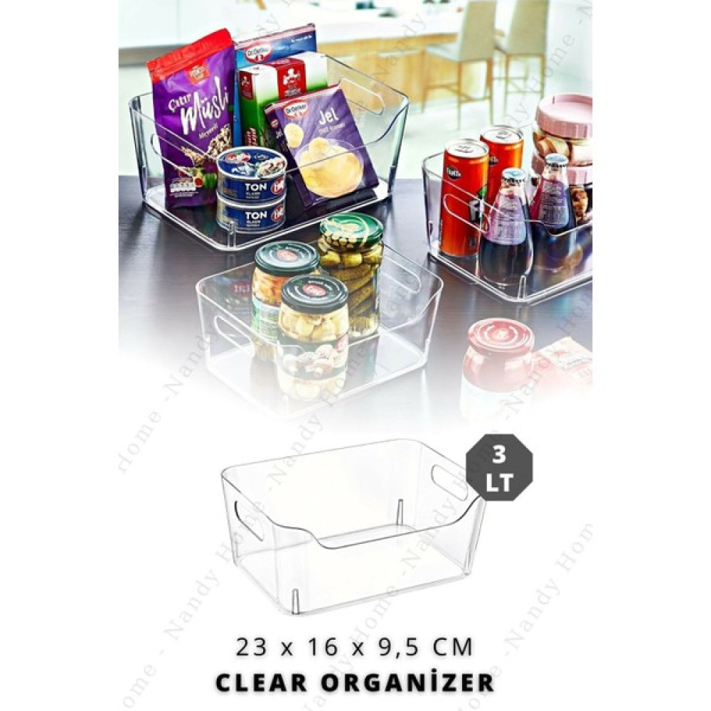 3 Lt Clear Buzdolabı & Dolap Içi Düzenleyici Organizer 23X16X9,5 Saklama Kapları Fiyatı