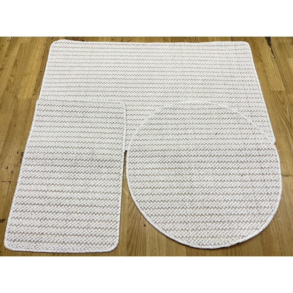 3 Lü Banyo Paspası Oval Bukle Halı Beyaz 60X100 60X60 40X60 Klozet Takımı Fiyatı