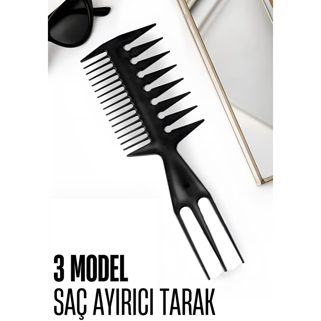 3 Modelli Geniş Dişli Saç Şekillendirme Tarağı - Saç Ayırıcı Tarak Stil ve Wax Tarağı Diğer Fiyatı