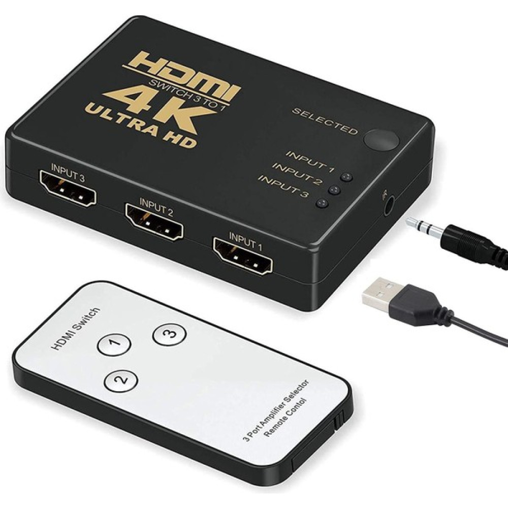 3 Port HDMI Switch Kumandalı HDMI Seçici 3 Giriş 1 Çıkış HDMI Çoğaltıcı HD1080P Seri & Paralel Kablo Fiyatı