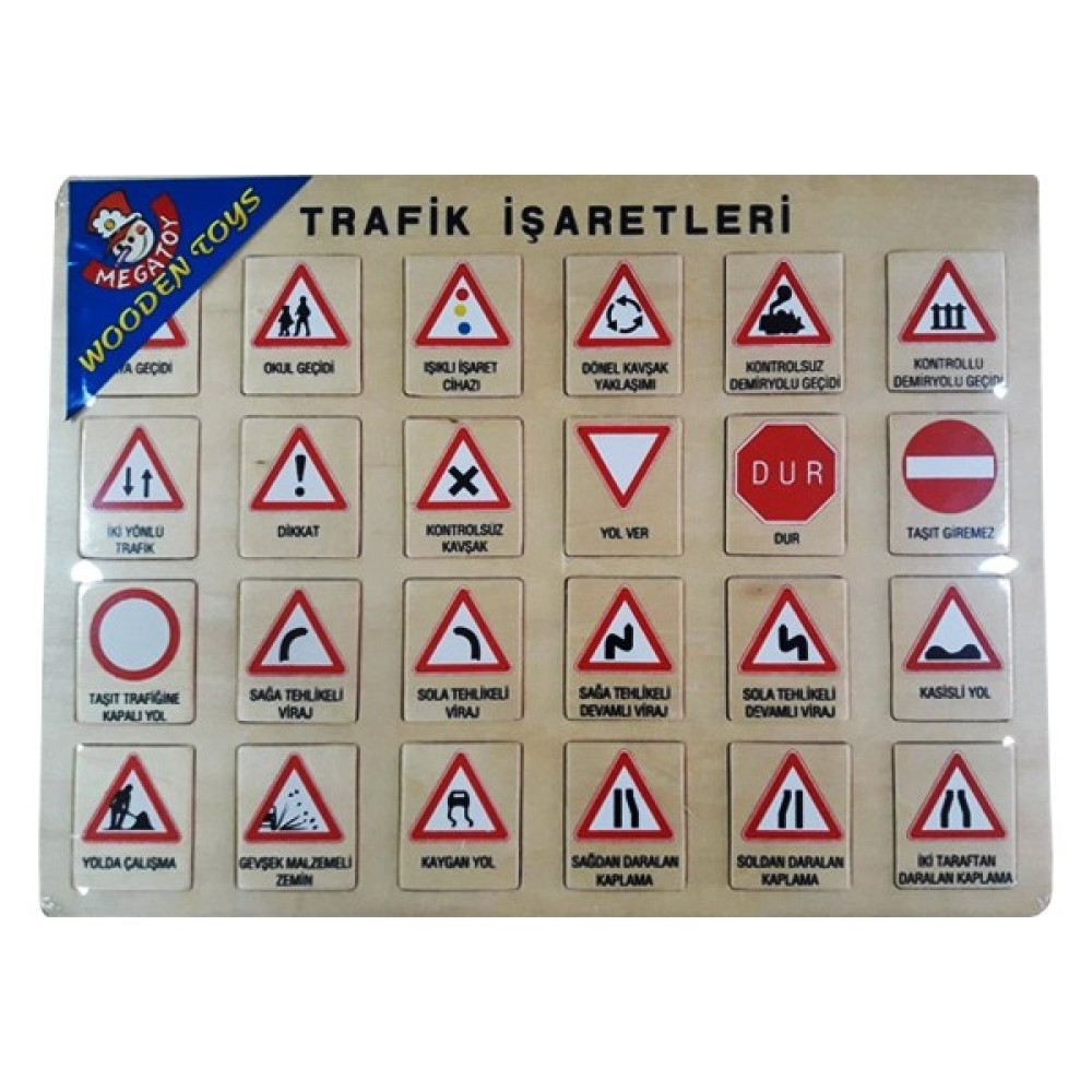+3 Yaş Ahşap Puzzle – Trafik Işaretleri Bebek Oyuncakları Fiyatı